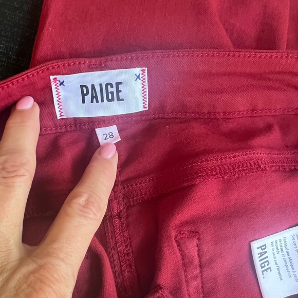 PAIGE Red Verdure Jean Size 28 W308849 - Picture 5 of 5